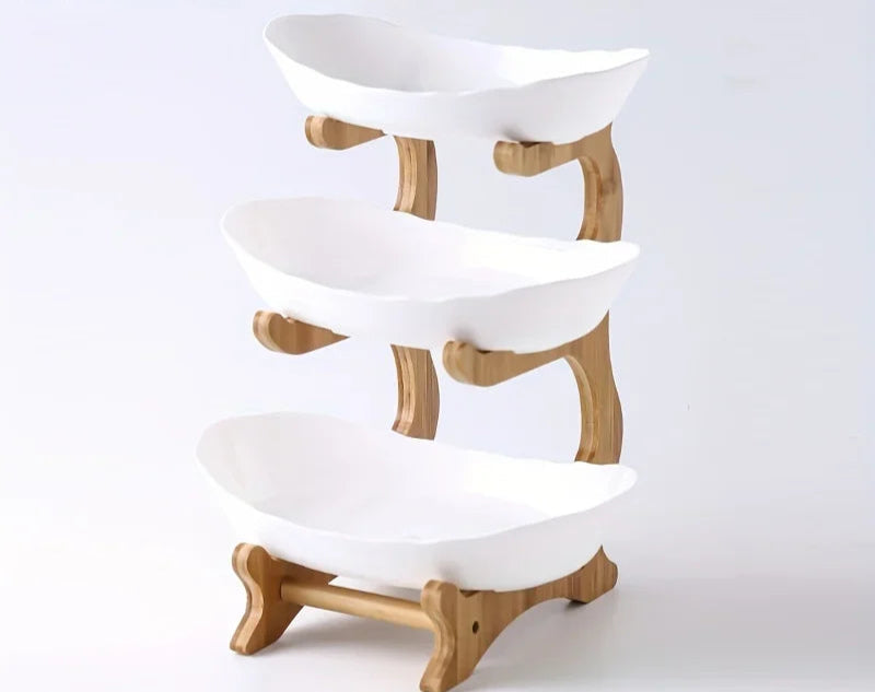 Multi-Layer Modern Wooden Dessert Plate