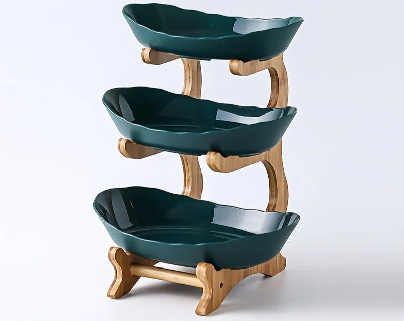 Multi-Layer Modern Wooden Dessert Plate