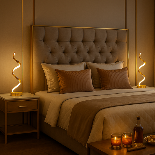 Modern LED Spiral Table Lamp – Luxury Home Decor