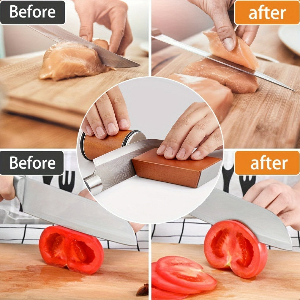 Rolling Knife Sharpener – Dual Diamond Grind Sharpener for Kitchen Knives | Aria Home