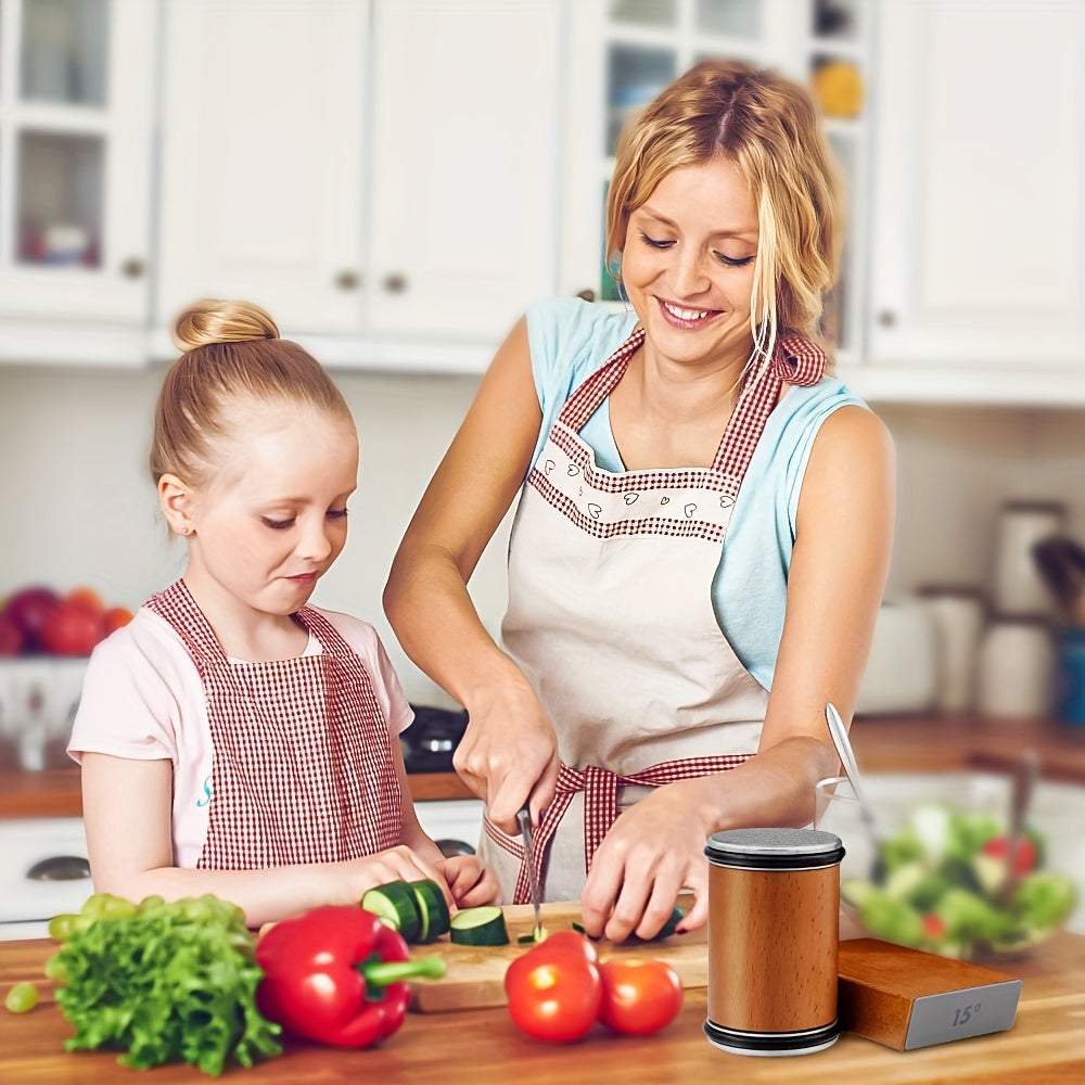 Rolling Knife Sharpener – Dual Diamond Grind Sharpener for Kitchen Knives | Aria Home