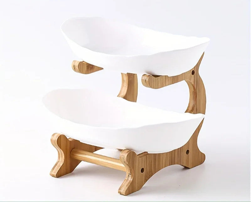 Multi-Layer Modern Wooden Dessert Plate