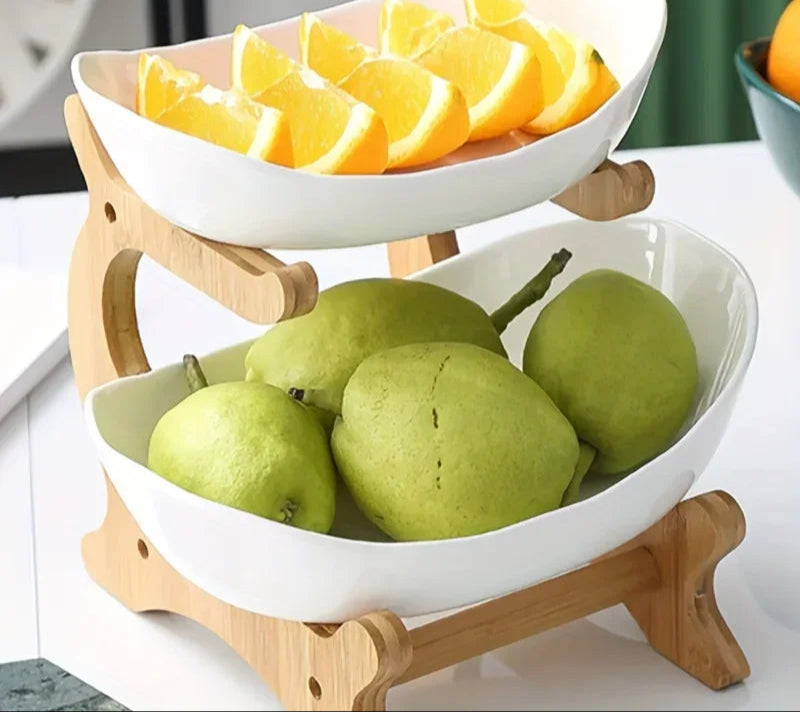 Multi-Layer Modern Wooden Dessert Plate