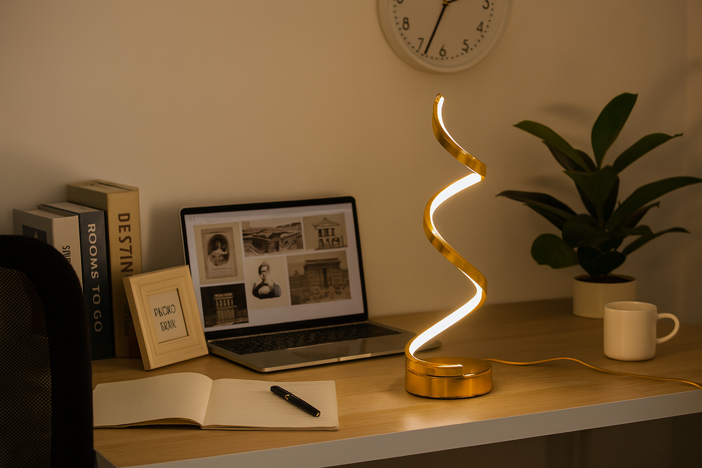 Modern LED Spiral Table Lamp – Luxury Home Decor