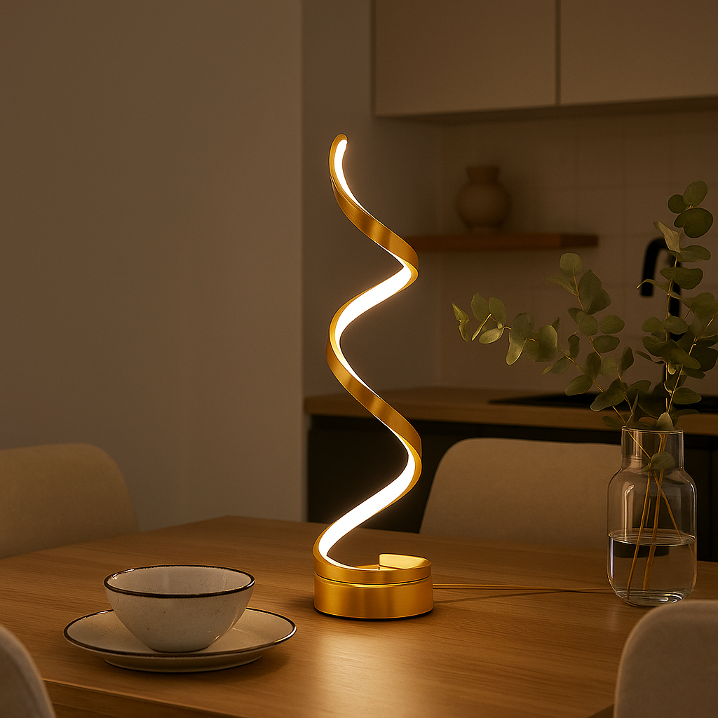 Modern LED Spiral Table Lamp – Luxury Home Decor