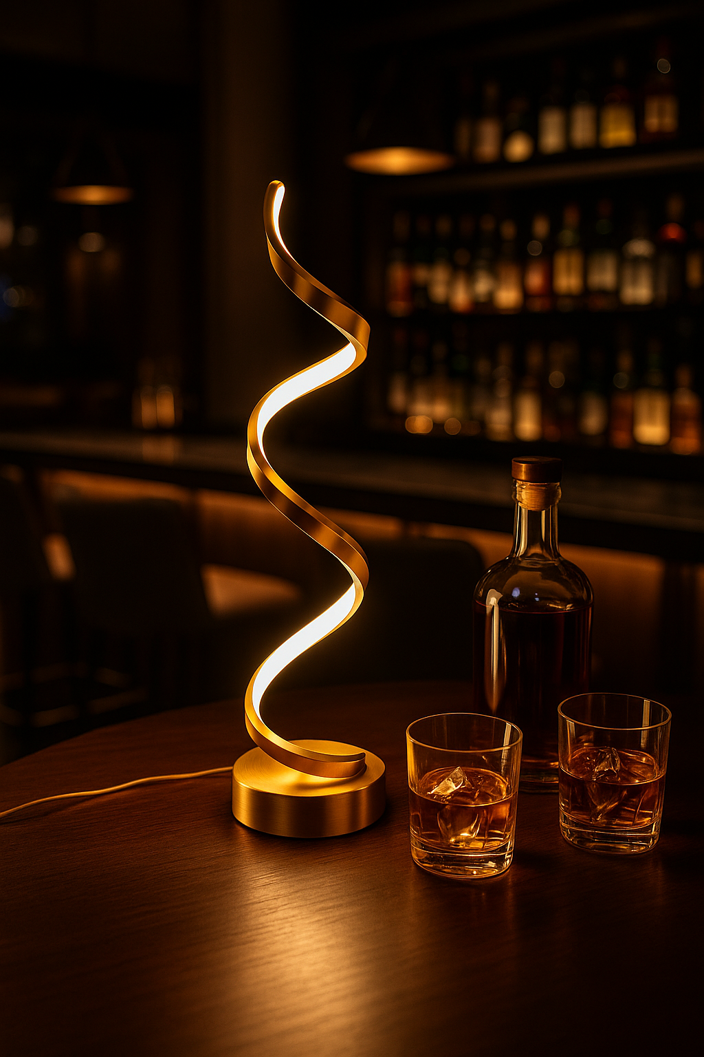 Modern LED Spiral Table Lamp – Luxury Home Decor