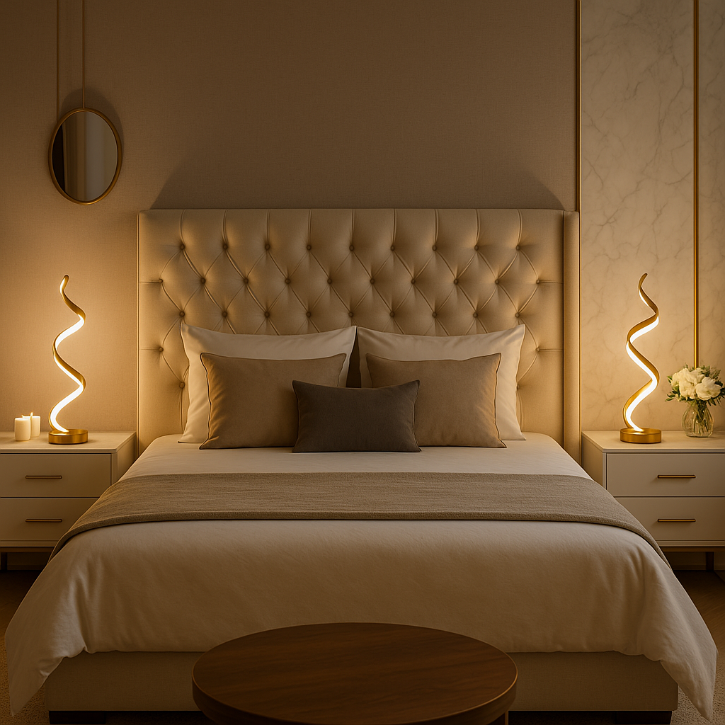 Modern LED Spiral Table Lamp – Luxury Home Decor