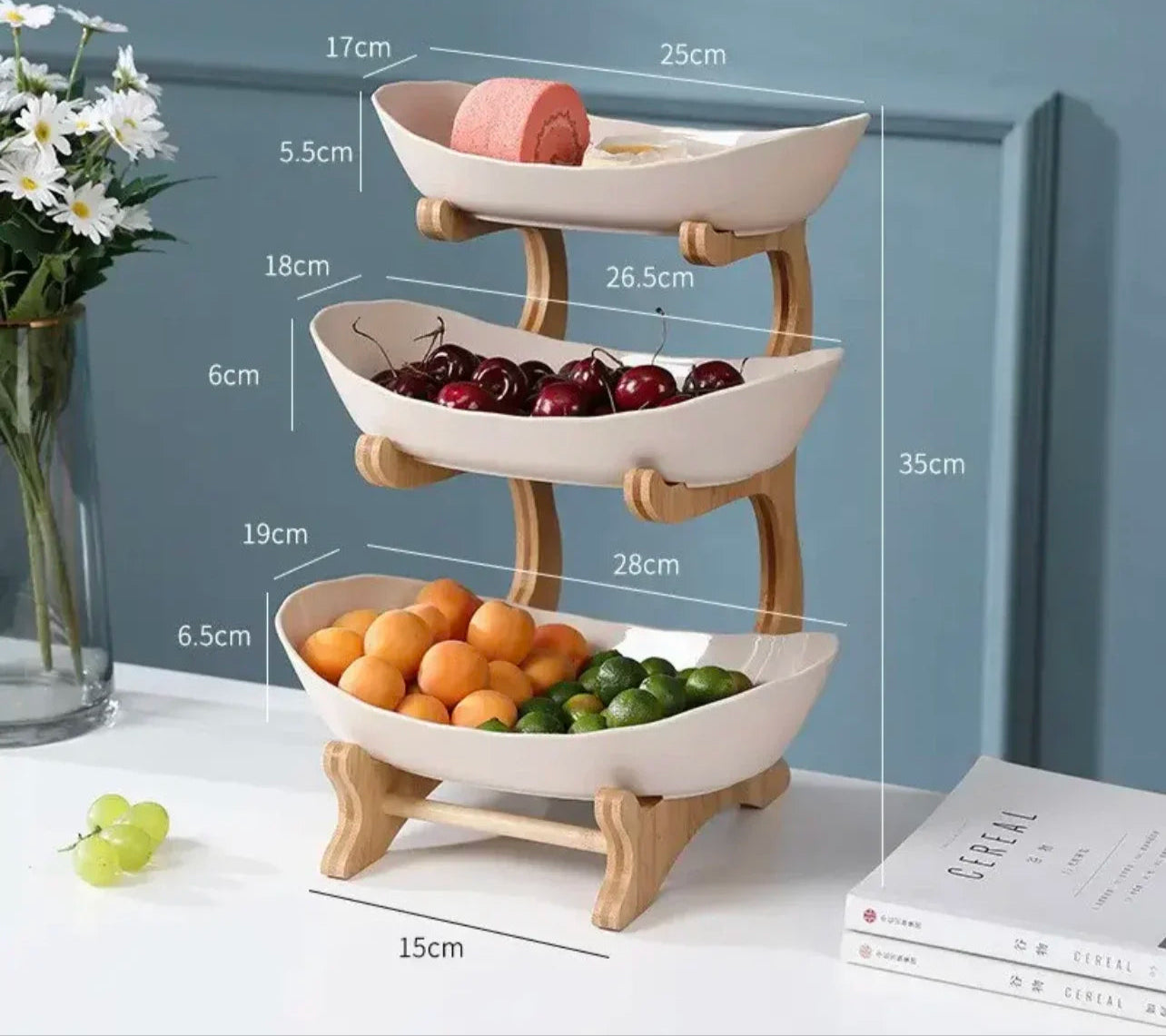 Multi-Layer Modern Wooden Dessert Plate