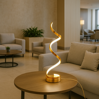 Modern LED Spiral Table Lamp – Luxury Home Decor