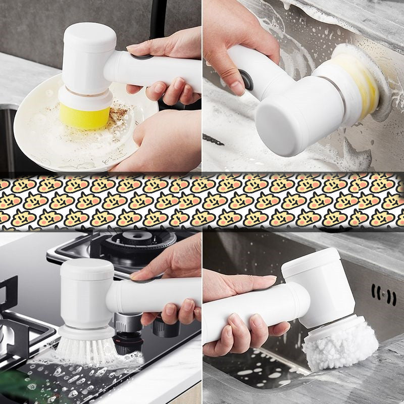 Rechargeable Electric Kitchen Scrubber – Multifunctional Brush for Dishes, Stovetop & Range Hood