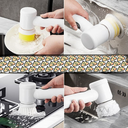 Rechargeable Electric Kitchen Scrubber – Multifunctional Brush for Dishes, Stovetop & Range Hood