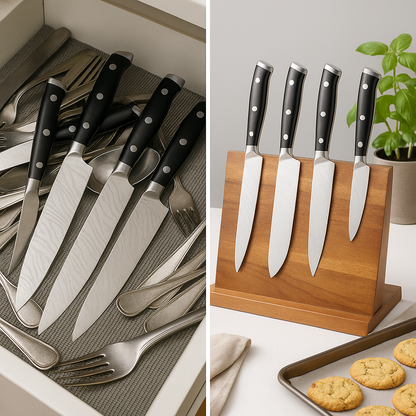 Magnetic Wooden Knife Holder | Aria Home Modern Kitchen Organizer