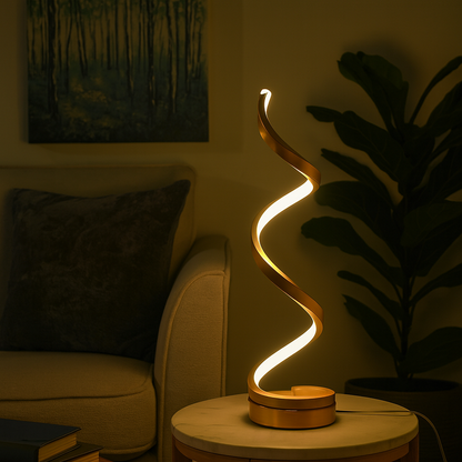 Modern LED Spiral Table Lamp – Luxury Home Decor