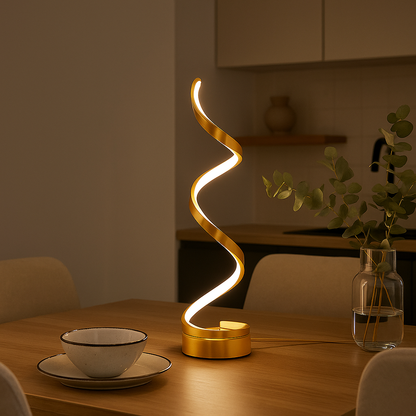 Modern LED Spiral Table Lamp – Luxury Home Decor