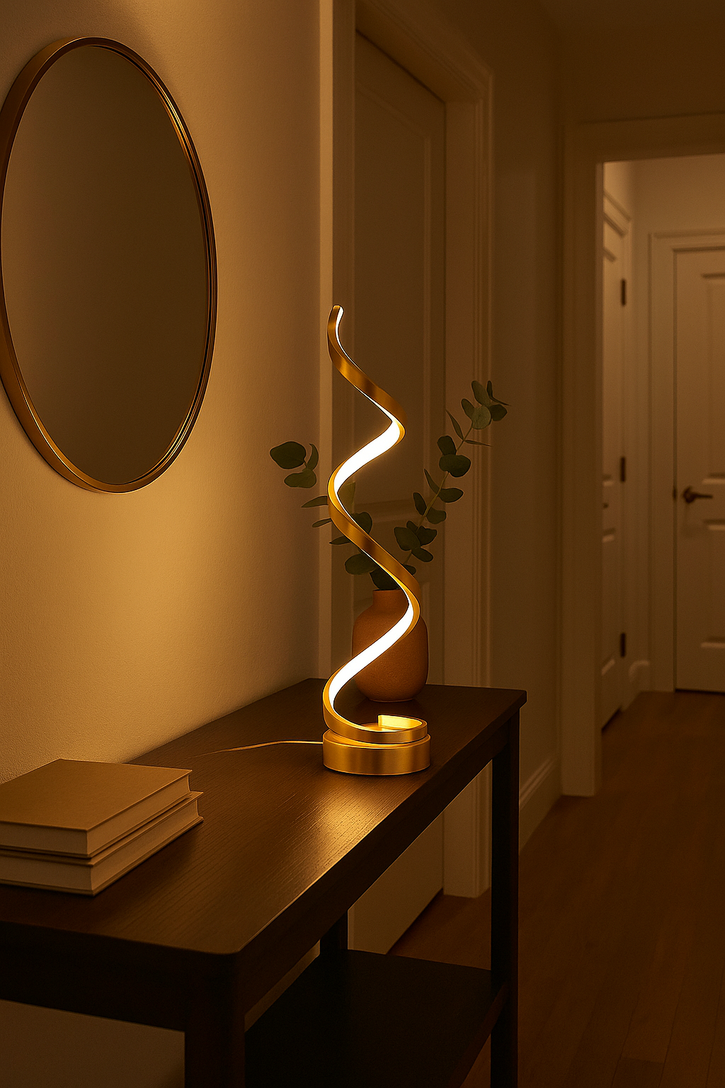 Modern LED Spiral Table Lamp – Luxury Home Decor