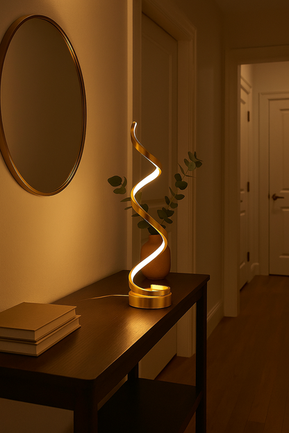 Modern LED Spiral Table Lamp – Luxury Home Decor