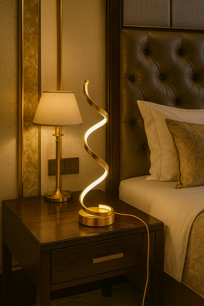 Modern LED Spiral Table Lamp – Luxury Home Decor