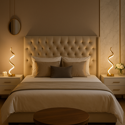 Modern LED Spiral Table Lamp – Luxury Home Decor