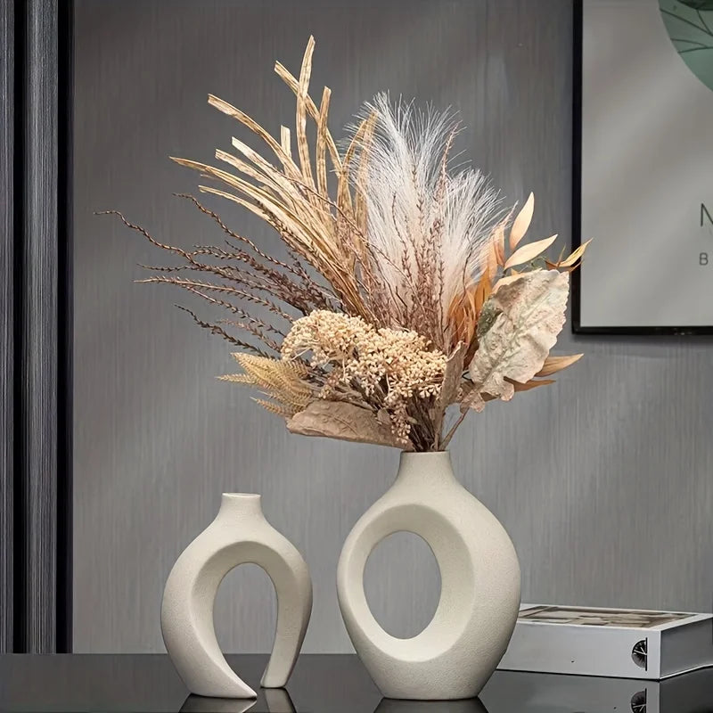 Hollow Nordic Modern Ceramic Vase Set 