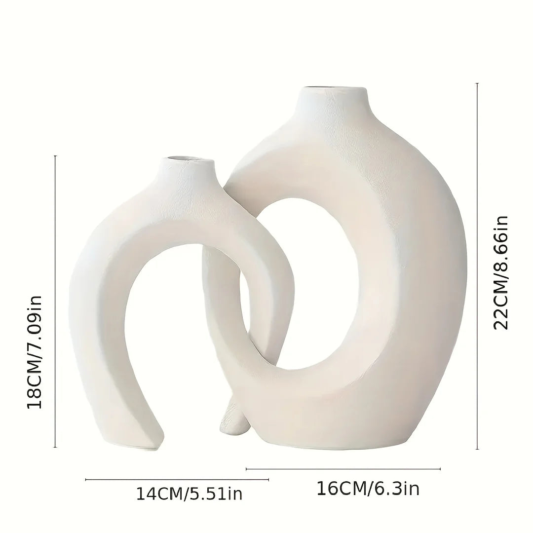 Hollow Nordic Modern Ceramic Vase Set 