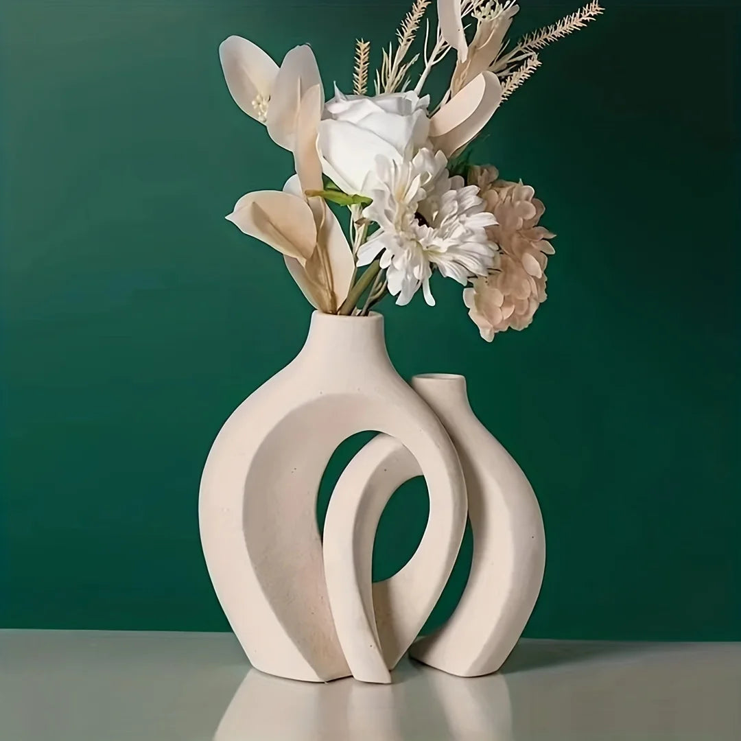 Hollow Nordic Modern Ceramic Vase Set 