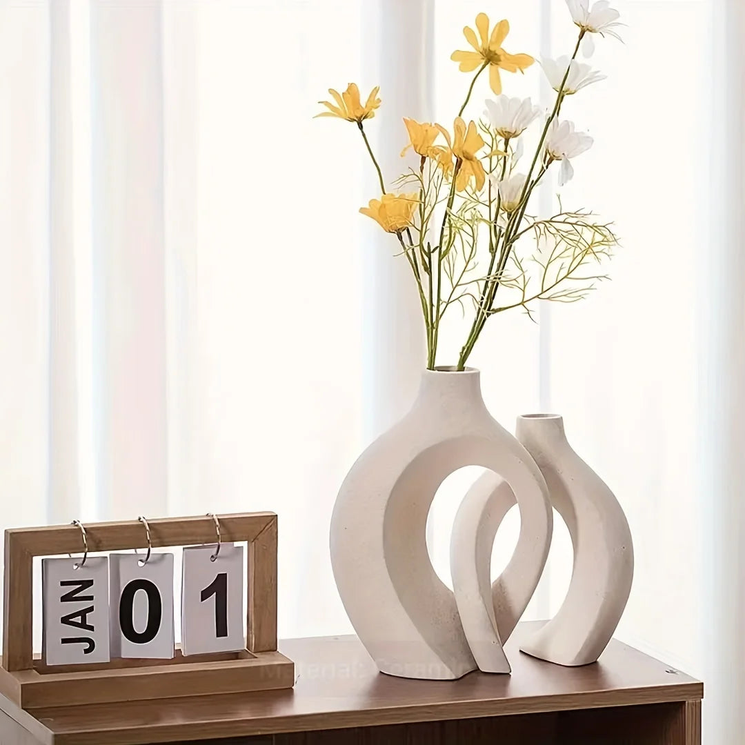 Hollow Nordic Modern Ceramic Vase Set 