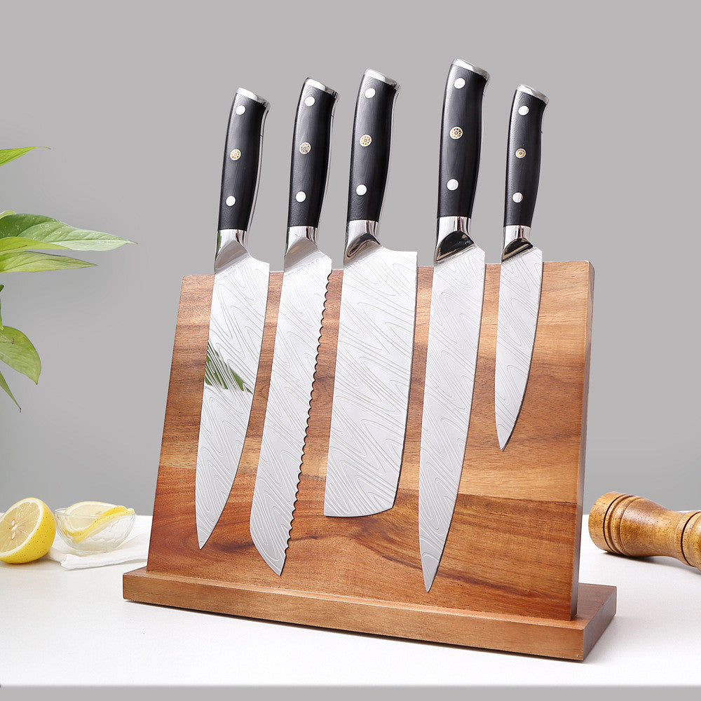 Magnetic Wooden Knife Holder | Aria Home Modern Kitchen Organizer